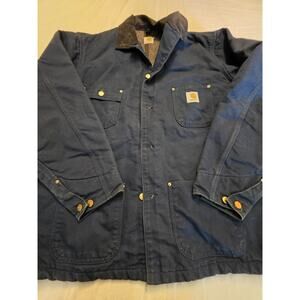 Carhartt Men's Blanket Lined Navy Blue Size 2XL In Great Condition Jacket
